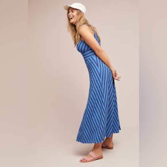 Anthropologie Dresses & Skirts - Anthropologie Maeve Bisevo Ribbed Tank Dress Striped Maxi Dress XXS